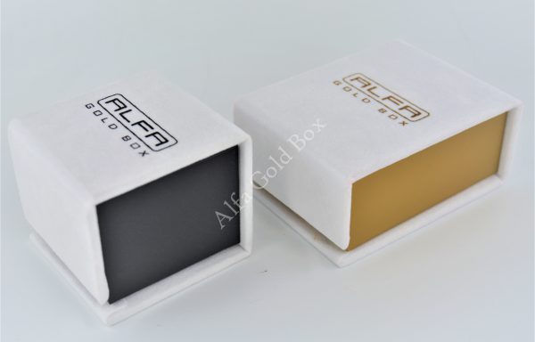 White Velvet Magnetic Boxes For Jewellery