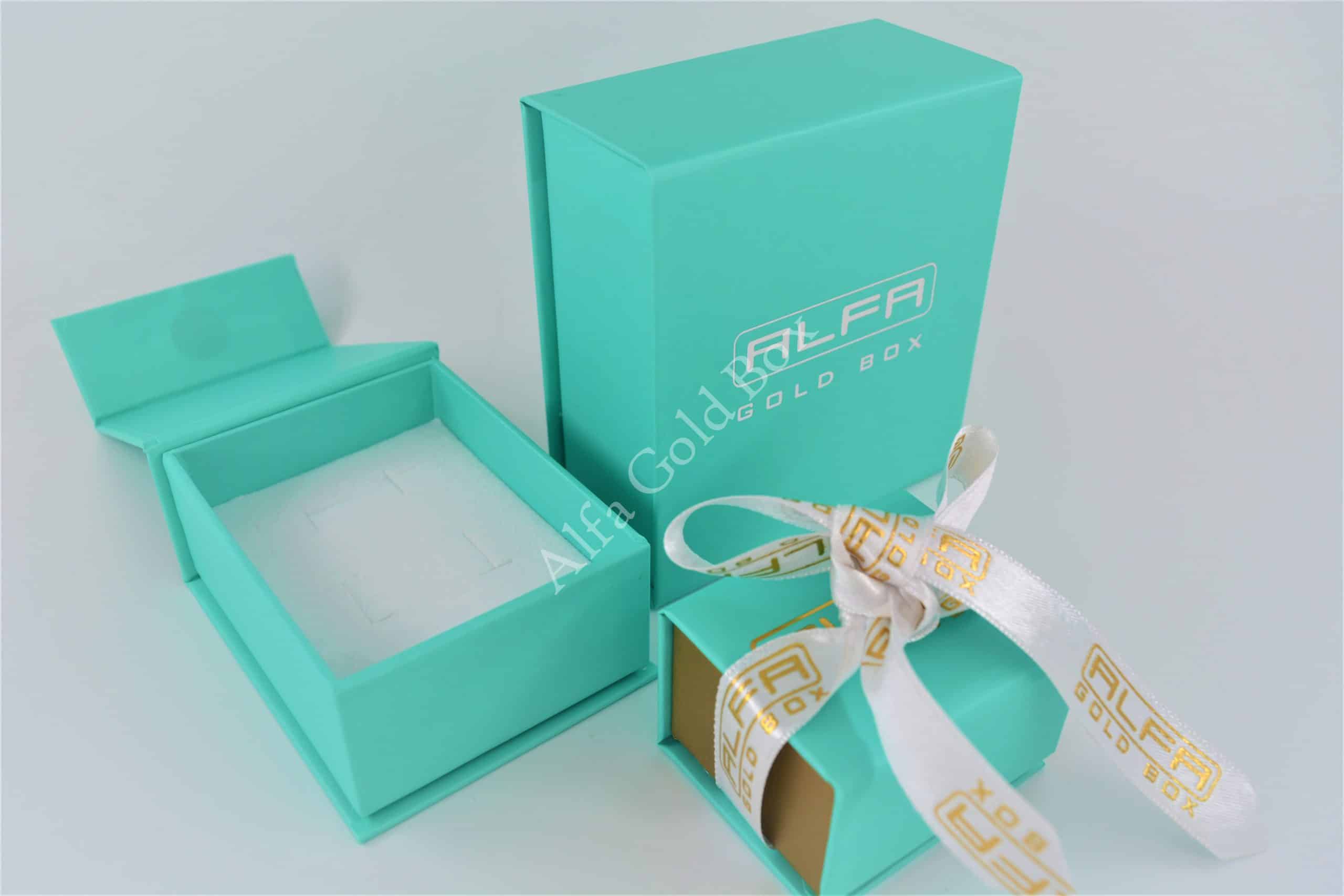 paper turquoise magnetic boxes