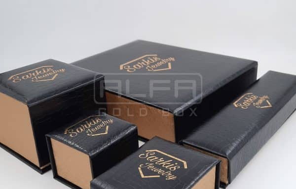 Black Leather Magnetic Jewelry Boxes