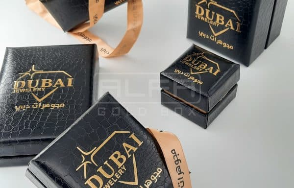 Leather Black Jewellery Boxes with Ribbon