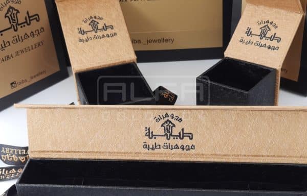 Leatherette Gold Magnetic Jewelry Boxes with Ribbon