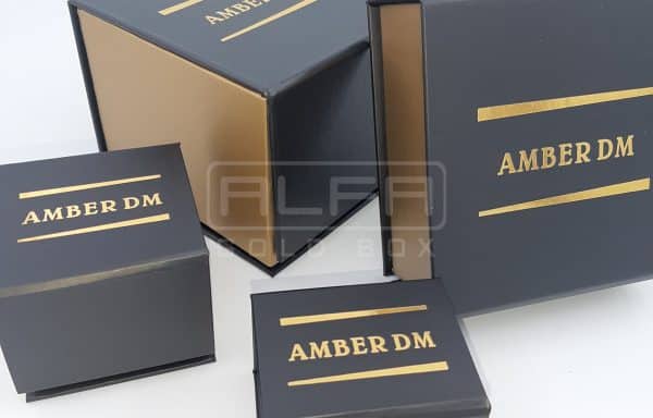 Black Magnetic Jewelry Paper Boxes