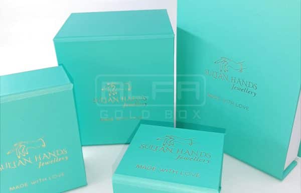 Turquoise Magnetic Paper Jewelry Boxes