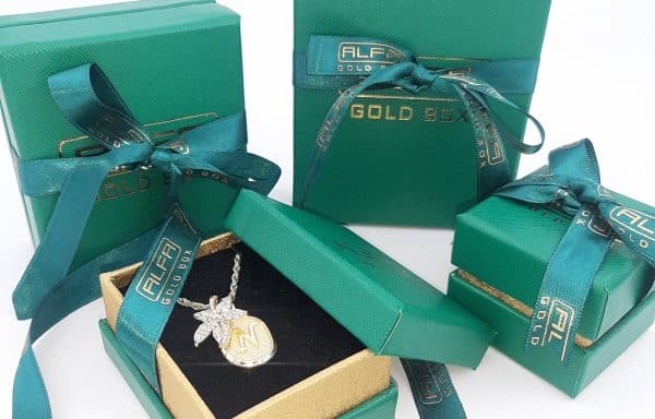 Green Leather Boxes For Jewellery with Ribbon
