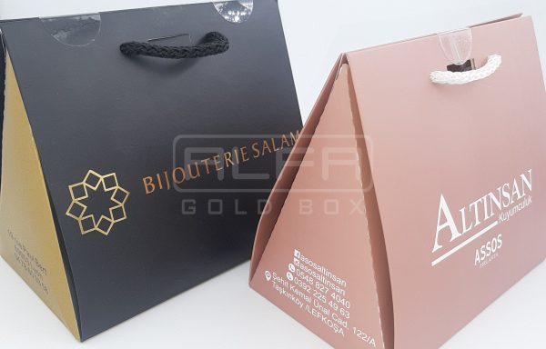Black – Fuschia Pyramid Luxury Paper Gift Bags
