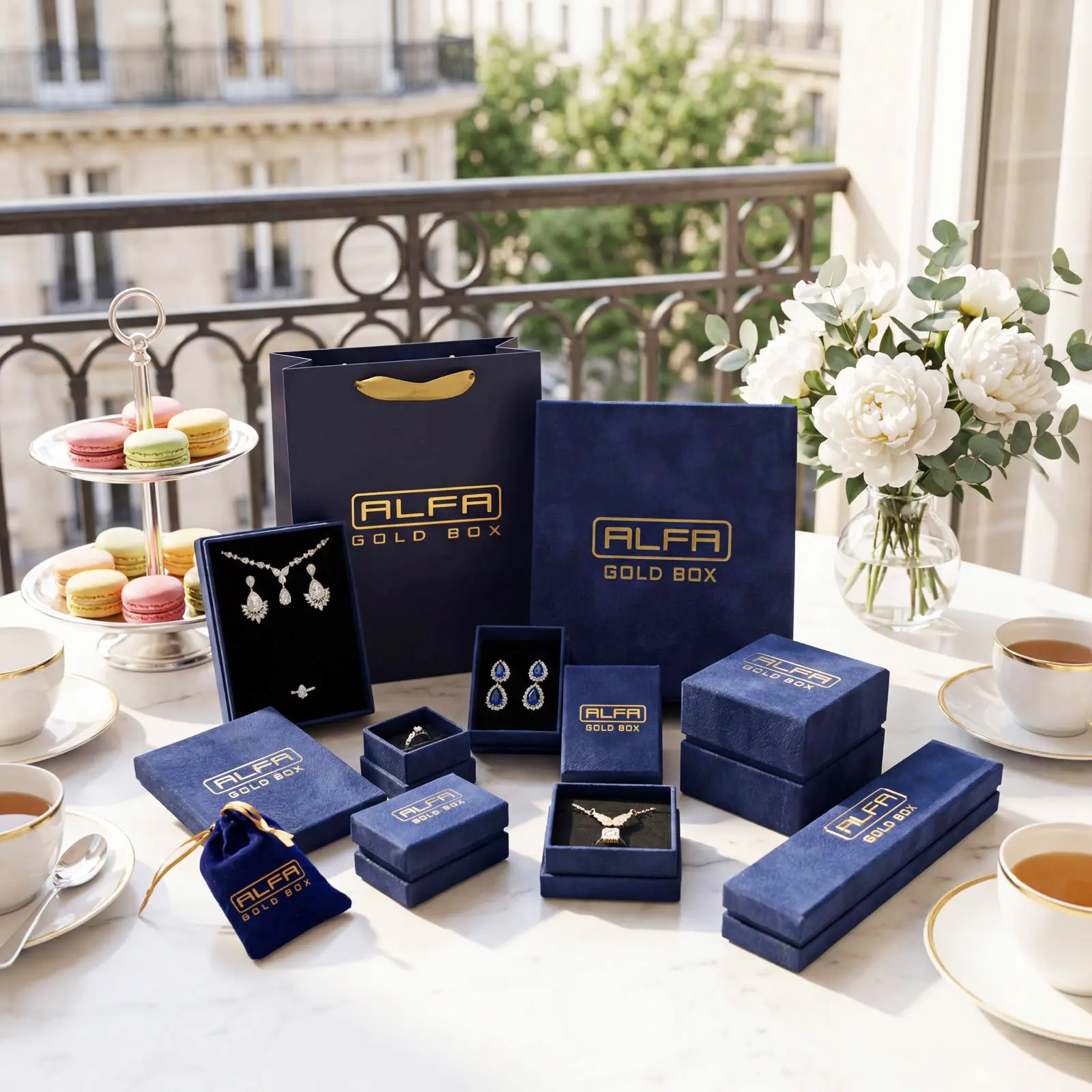 Flocked Paper Two Lid Rigid Boxes