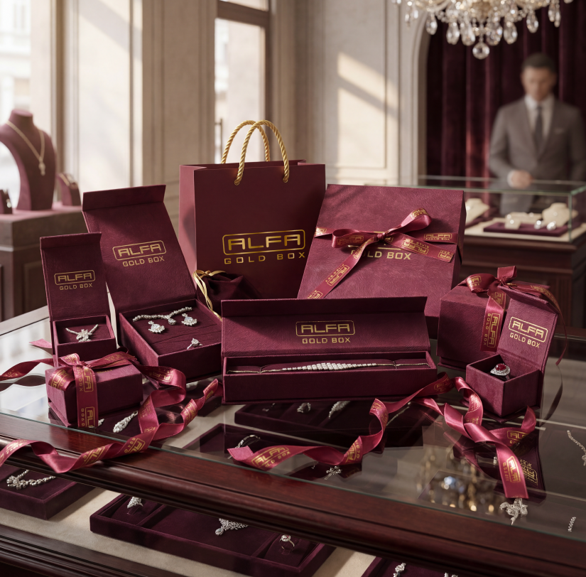 Tay Tüyü Süet Kurdeleli Mıknatıslı Kutular