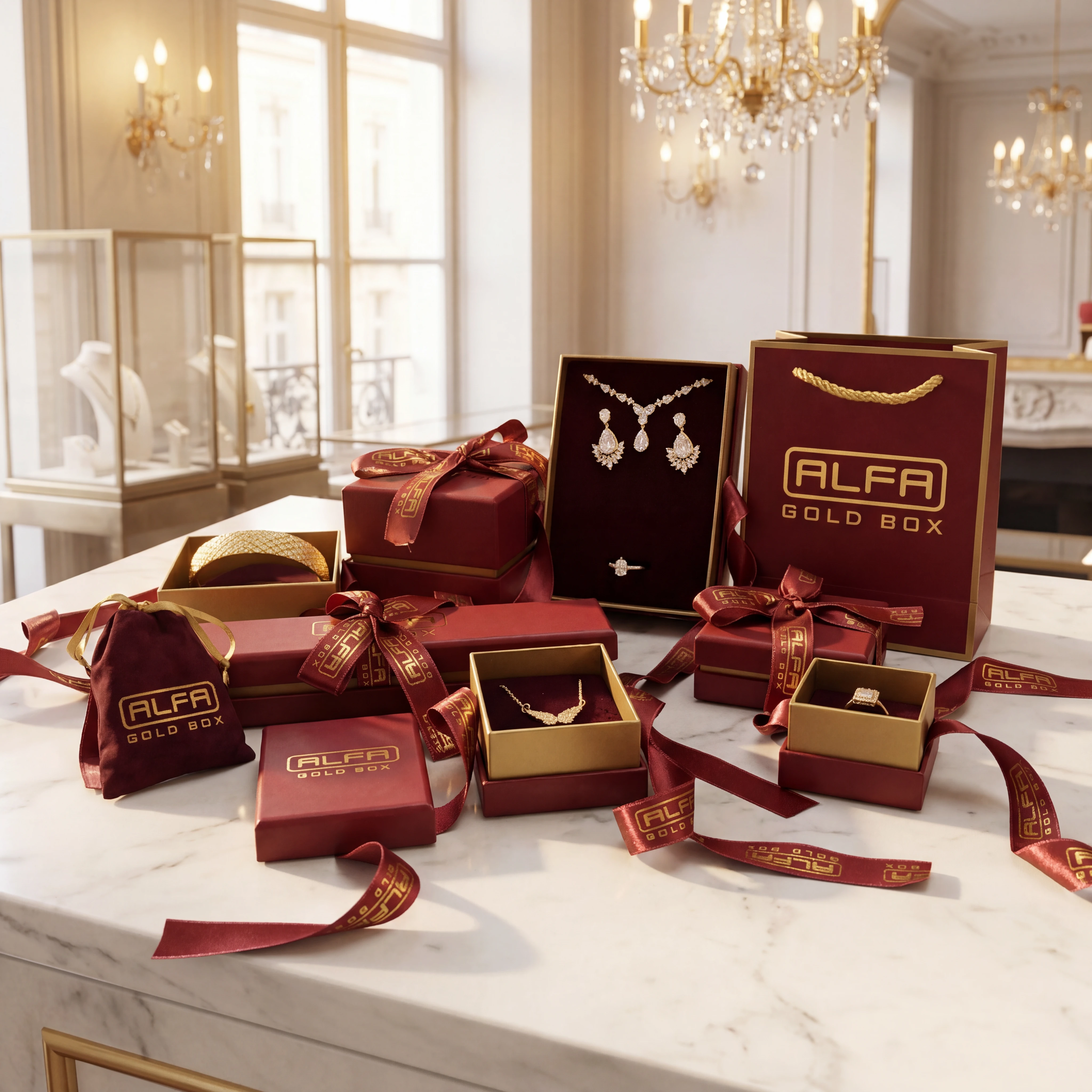 Kuşe Kağıt Kurdeleli Çift Kapak Karton Kutular