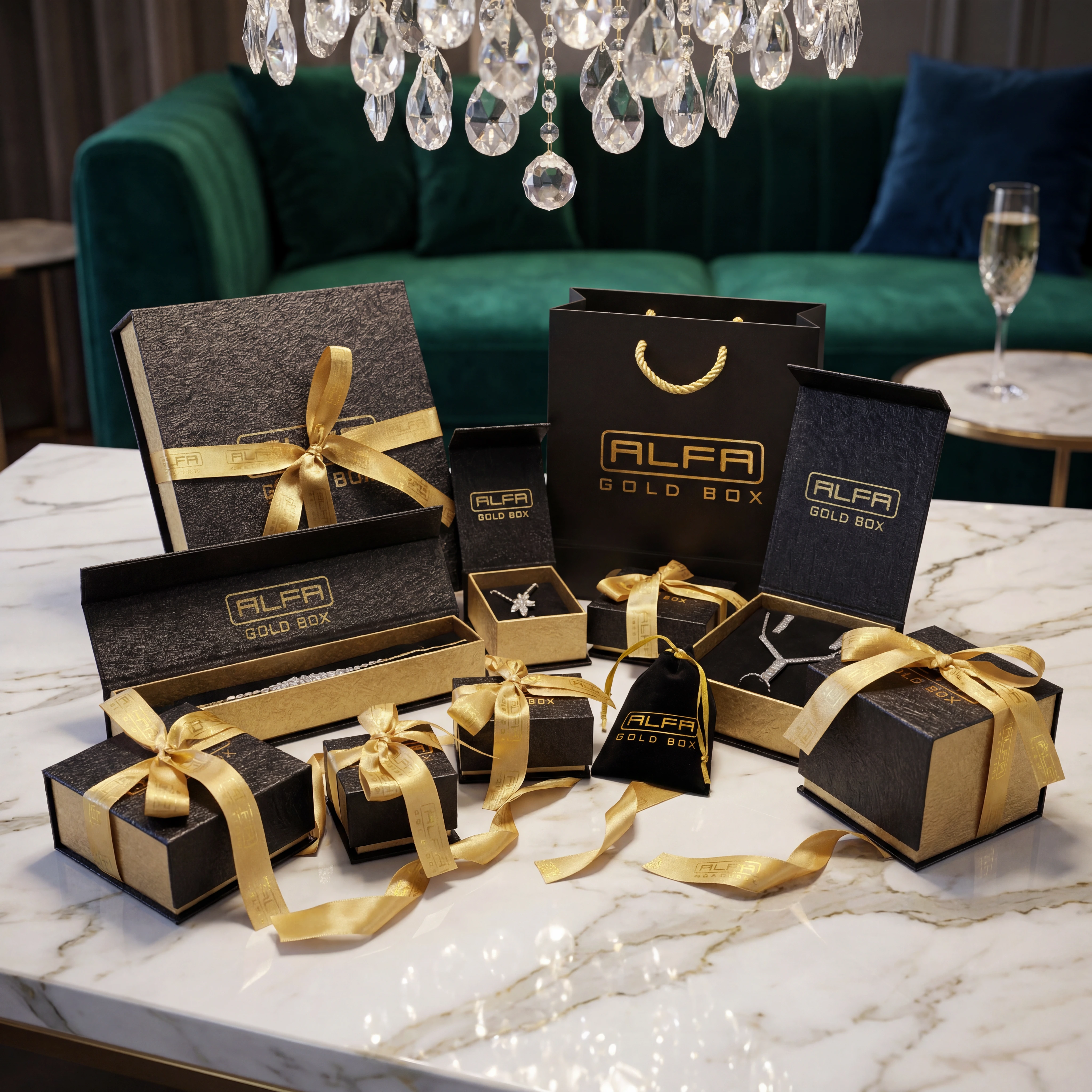 Lale Cilt Bezi Kurdeleli Mıknatıslı Kutular