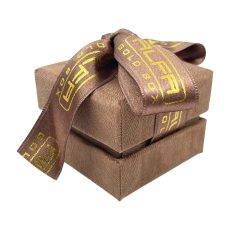 Flocked Paper Ring Box Box - Two Lid Rigid Box With Ribbon