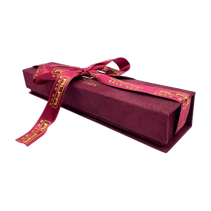 Flocked Paper Thick Bracelet Box - Magnetic with Ribbon
