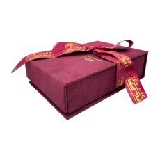 Flocked Paper Medium Set Box - Magnetic with Ribbon