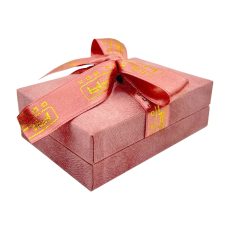 Flocked Plastic Necklace - Hinged With Ribbon