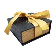 Wavy PVC Coated Paper Mini Square Necklace Box - Magnetic with Ribbon