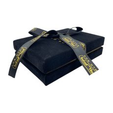 Süet Kumaş Orta Boy Set Kutusu (KMSCK8) - Çift Kapak Kurdelalı