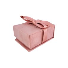 Flocked Paper Necklace Box - Magnetic with Ribbon