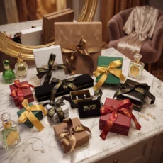 Two Lid Rigid Boxes With Ribbon