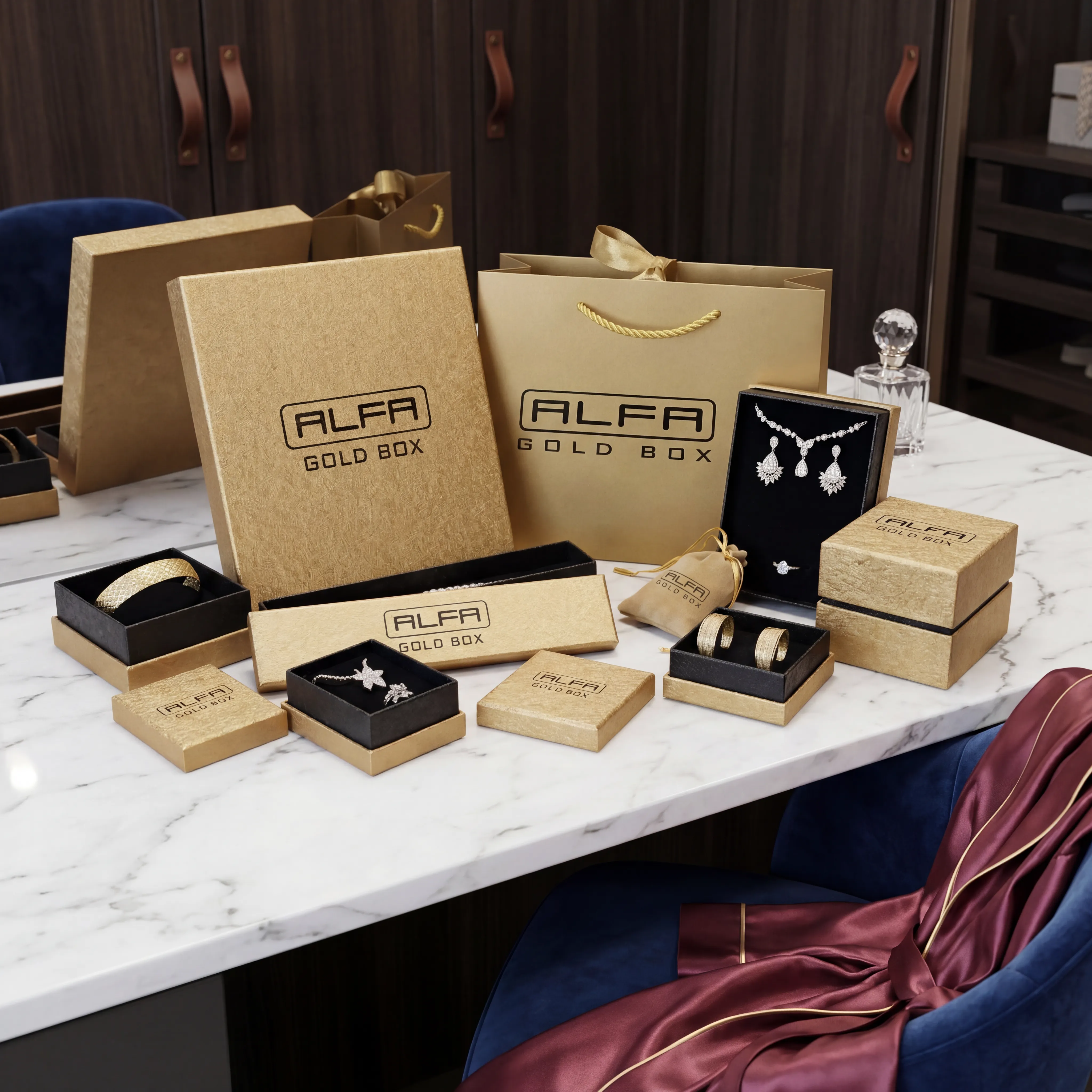 Lale Cilt Bezi Çift Kapak Toptan Kuyumcu Kutusu